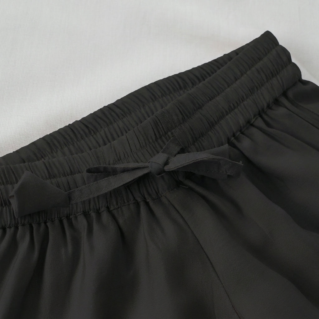 Afiya x Tyohaar | Raven Black Solid Viscose Straight Kurta & Pant Set