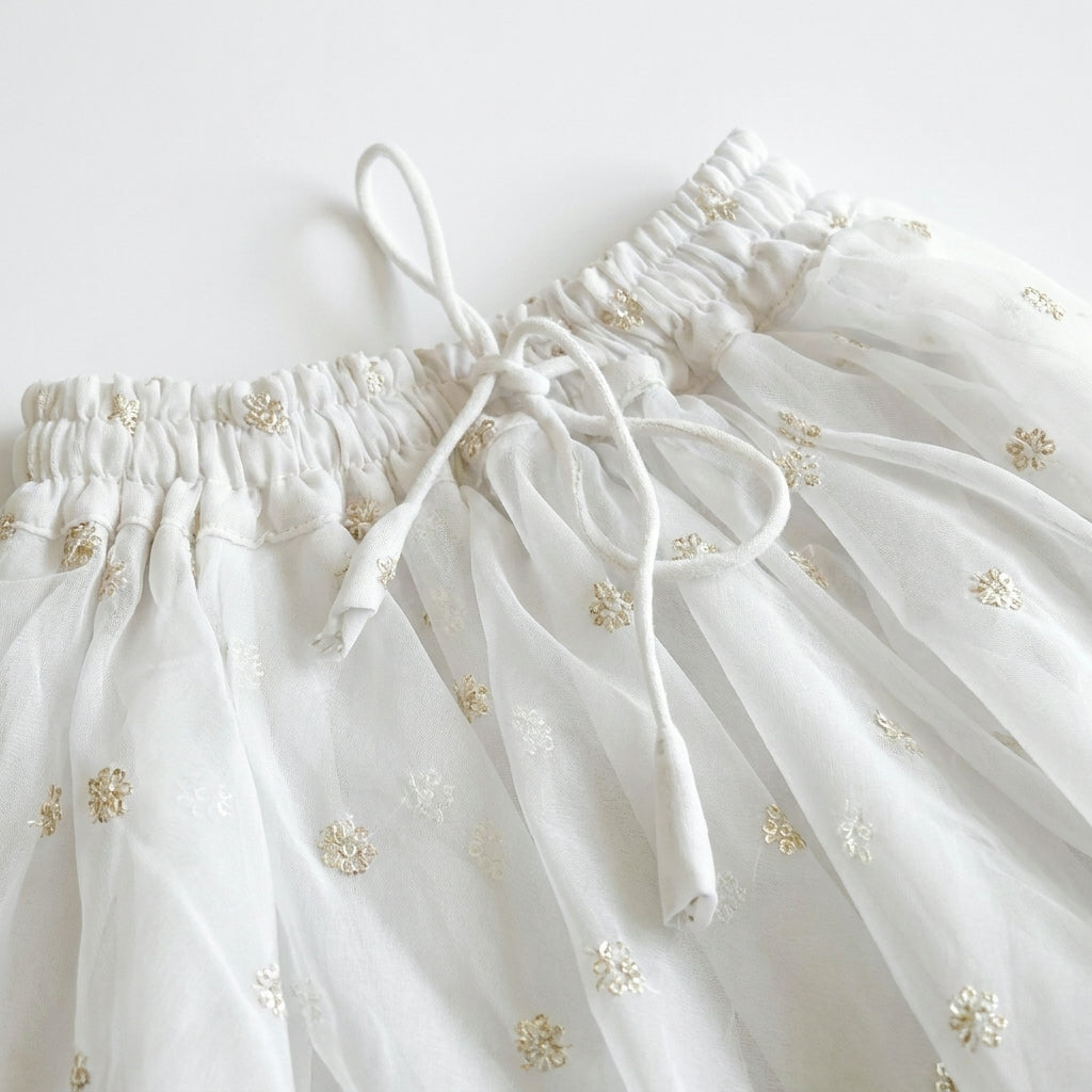 Gilheri x Tyohaar | Powder Blue & White Chandheri-Organza Ruffle Sleeve Lehenga Set