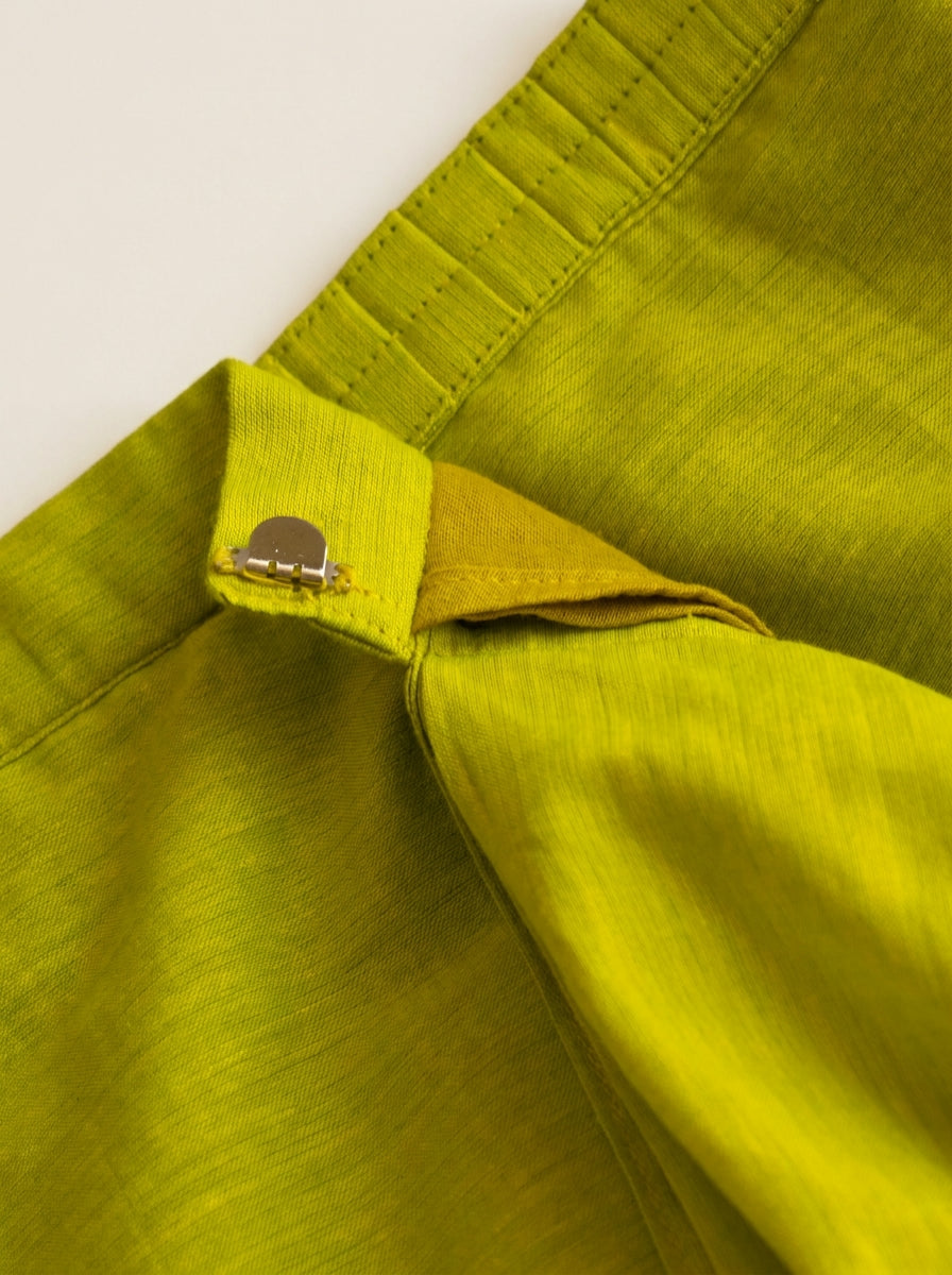 Gungun x Tyohaar | Radiant Citron Mangalgiri Cotton Ready-To-Wear Saree