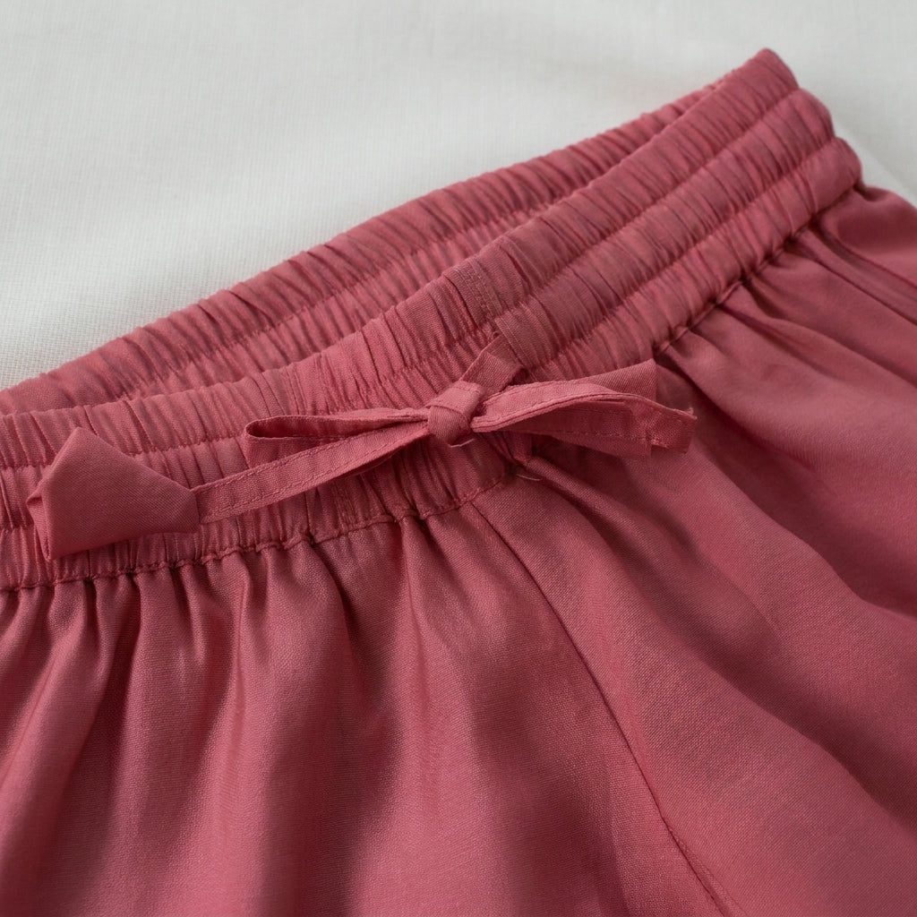 Afiya x Tyohaar | Rose Pink Solid Viscose Straight Kurta & Pant Set