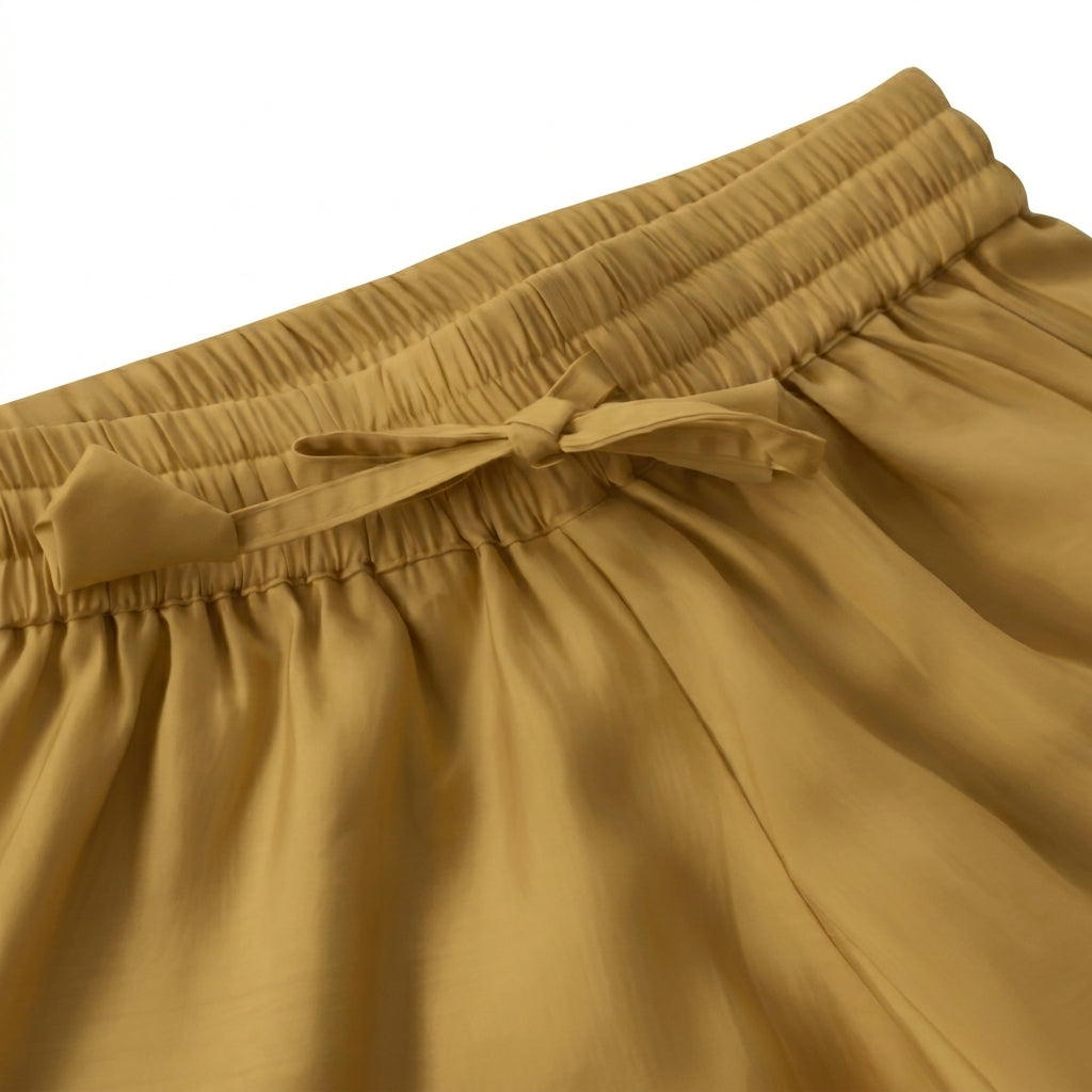 Afiya x Tyohaar | Dijon Mustard Solid Viscose Straight Kurta & Pant Set