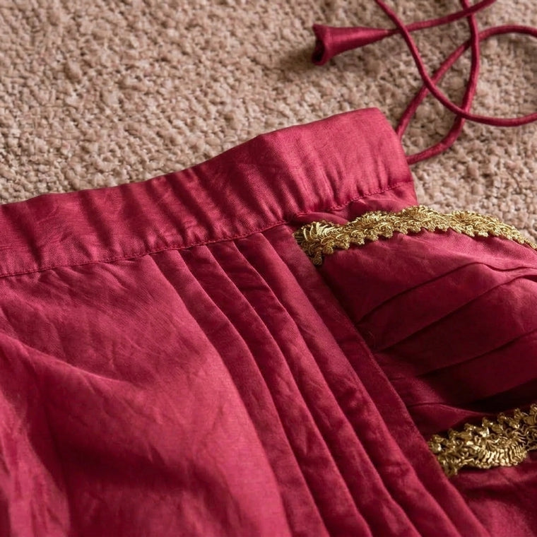Chanchal x Tyohaar | Pink Rush Viscose Organza Skirt Style Saree