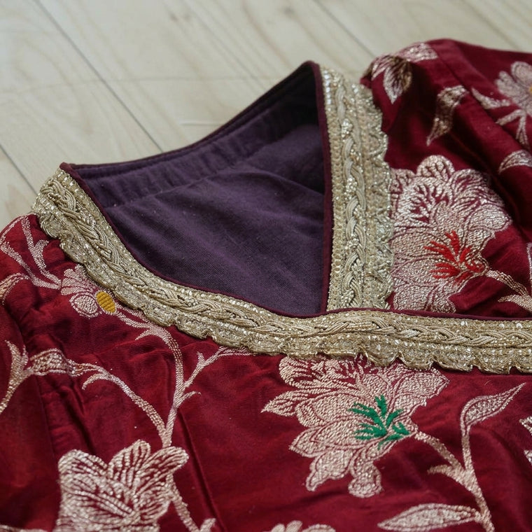Jugnu x Tyohaar | Red Meenakari Angrakha-Sharara Set