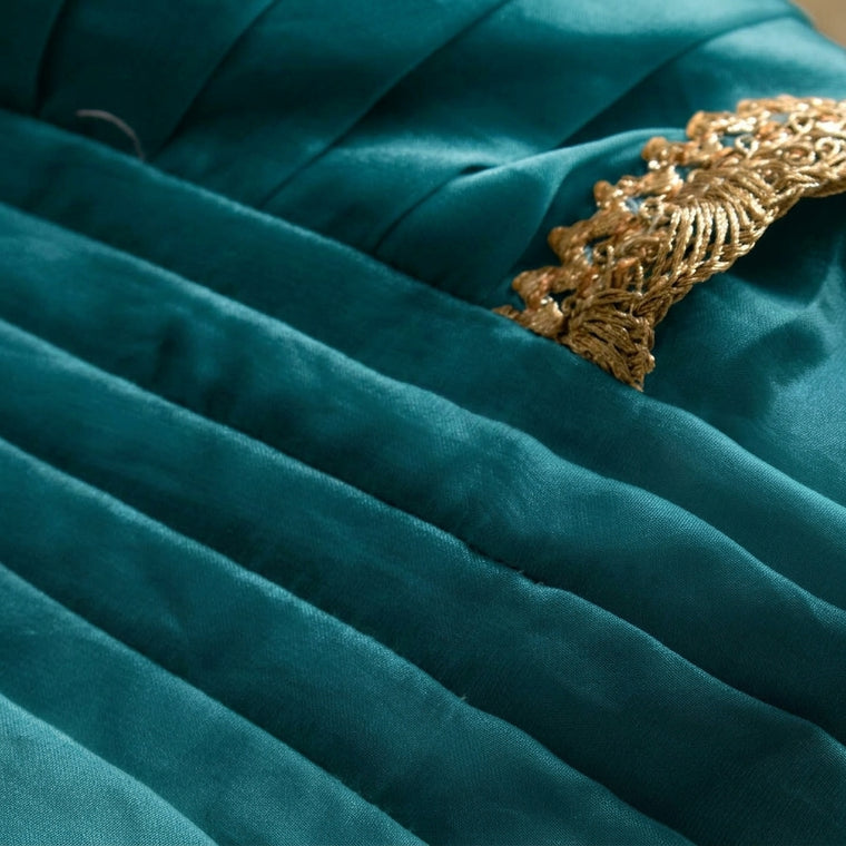 Nureh x Tyohaar | Crystal Blue Shimmer Tissue Skirt Style Saree