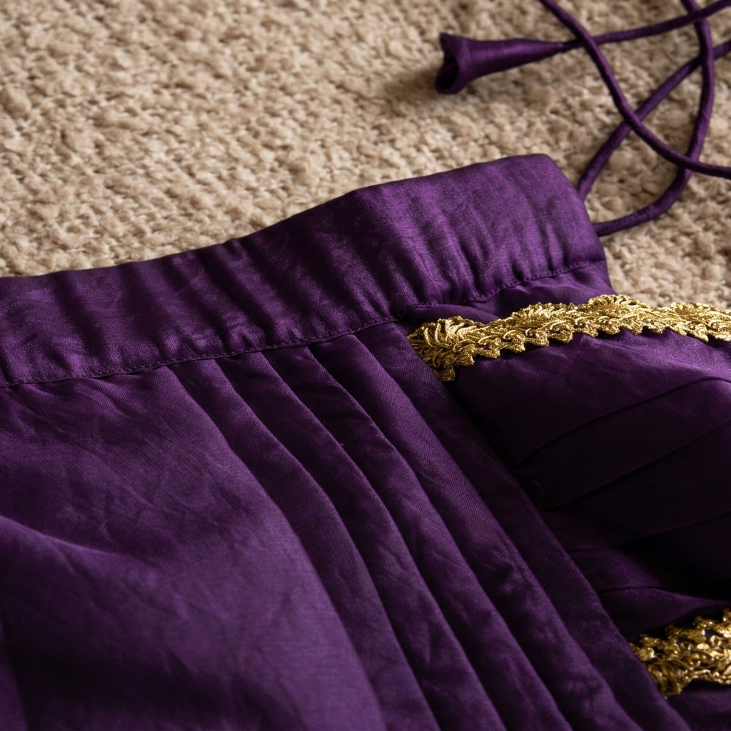 Nureh x Tyohaar | Purple Radiance Shimmer Tissue Skirt Style Saree