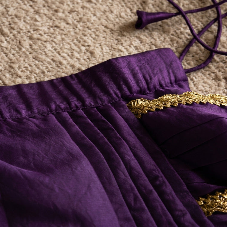 Nureh x Tyohaar | Purple Radiance Shimmer Tissue Skirt Style Saree