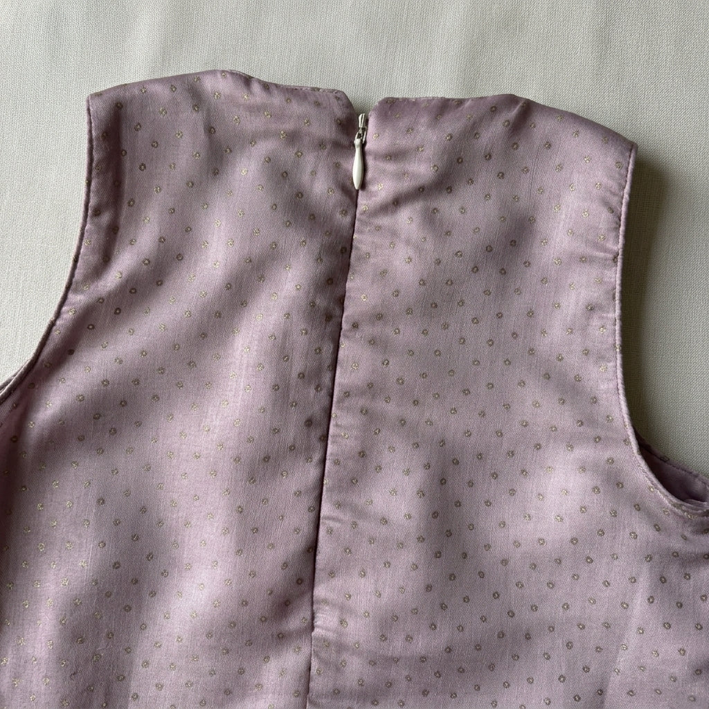 Kitty x Tyohaar | Lilac Foil Chandheri Tent Style Kurta & Flared Pant Set
