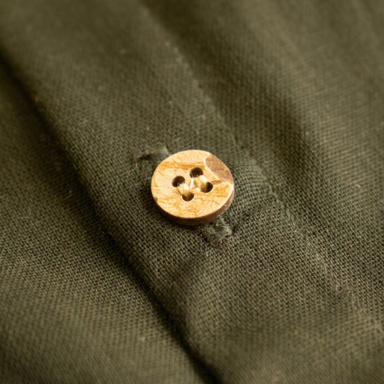 Sher x Tyohaar | Olive & Gold Linen-Chandheri Kurta Pant & Jacket Set