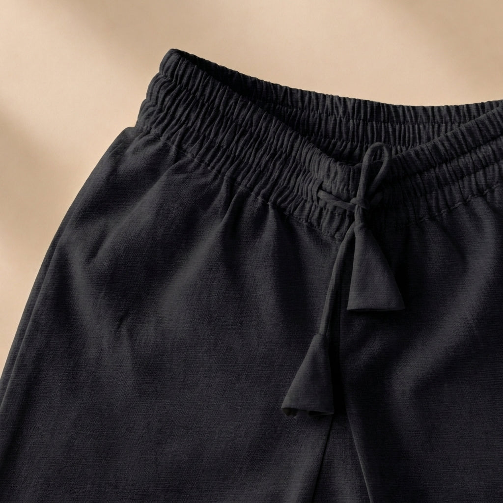 Jas x Tyohaar | Black Linen & Brocade Kurta Pant & Jacket Set