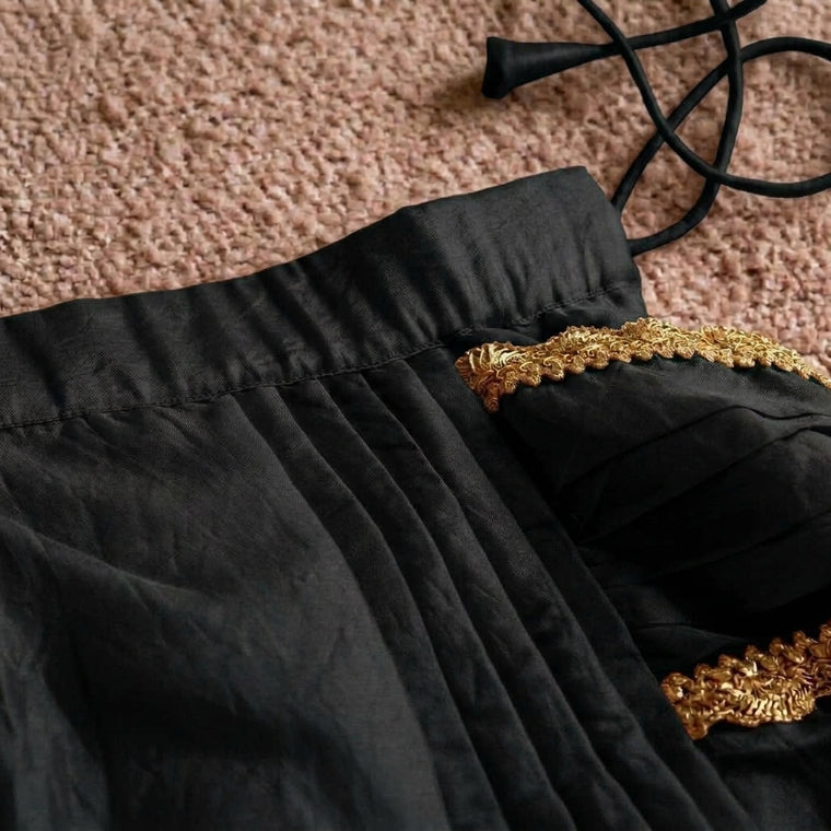 Chanchal x Tyohaar | Mystic Black Viscose Organza Skirt Style Saree
