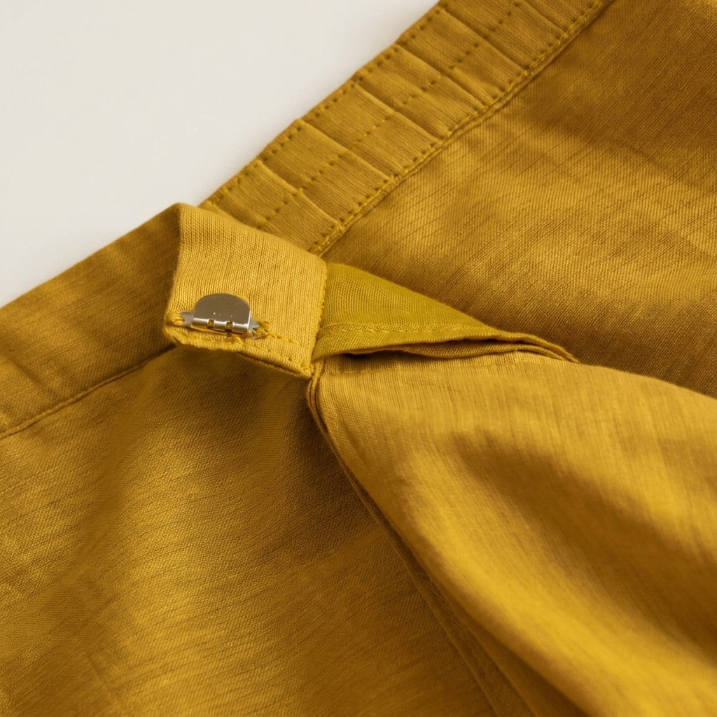 Gungun x Tyohaar | Turmeric Yellow Mangalgiri Cotton Ready-To-Wear Saree