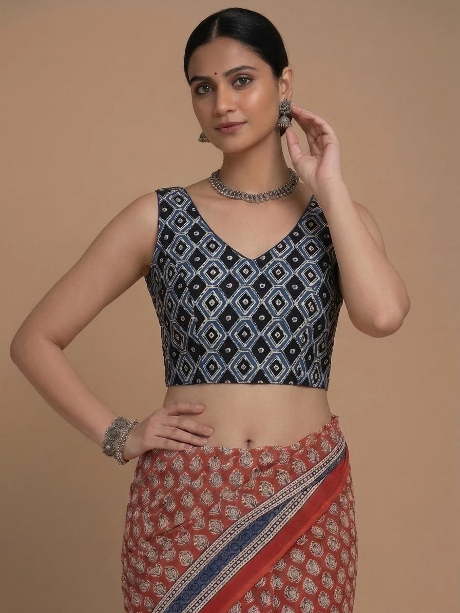 Indigo Geometric Motif & Black – 2