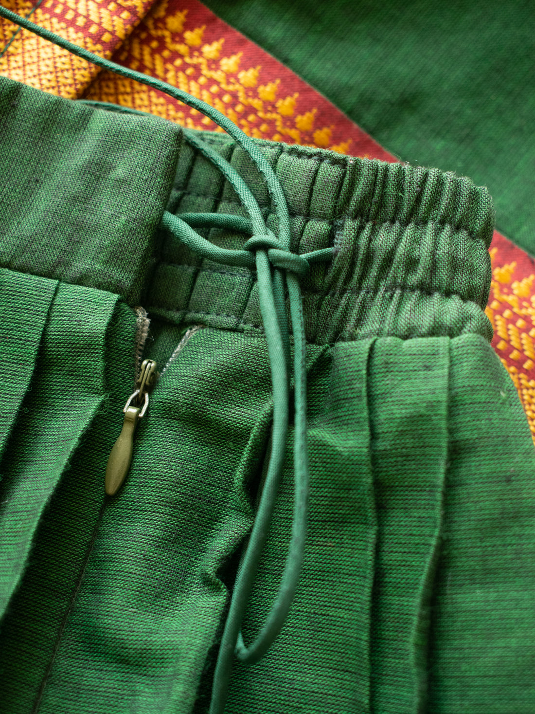Kani x Tyohaar | Green Mangalgiri Cotton Pattu Pavadai