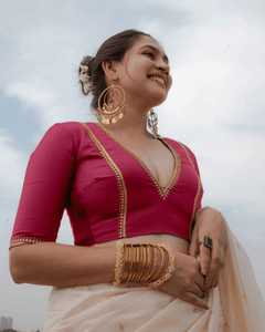 Zohra x Luxe | Rani Pink Saree Blouse w/ FlexiFit™ Side Seam - Binks  