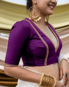  Zohra x Luxe | Purple Saree Blouse w/ FlexiFit™ Side Seam_6