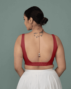 Zeba x Rozaana | Rani Pink Sleeveless Saree Blouse w/ FlexiFit™_3